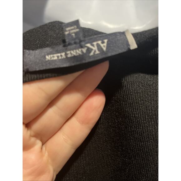 NWT Anne Klein Black Sleeveless Tank Sz L Silk Cotton Blend Round Neck - Picture 9 of 11